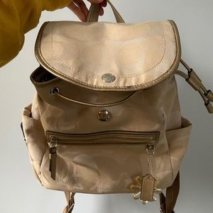 Mini Coach Drawstring Backpack